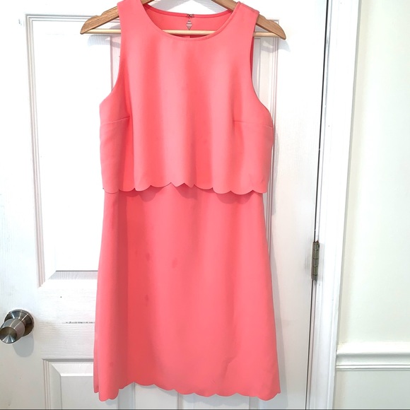 LOFT Pink Scallop Dress Size 4 Petite - Picture 11 of 11
